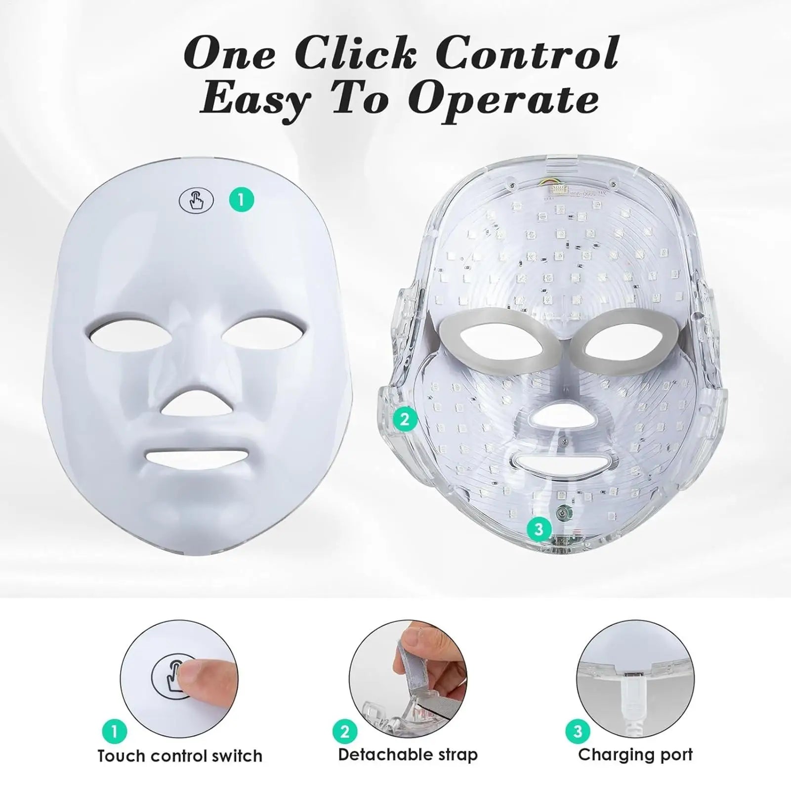 LED 7 color light touch model masque Face Masque face Photon Beauty Masque Skin Rejuvenation Whitening Tighten Face mask